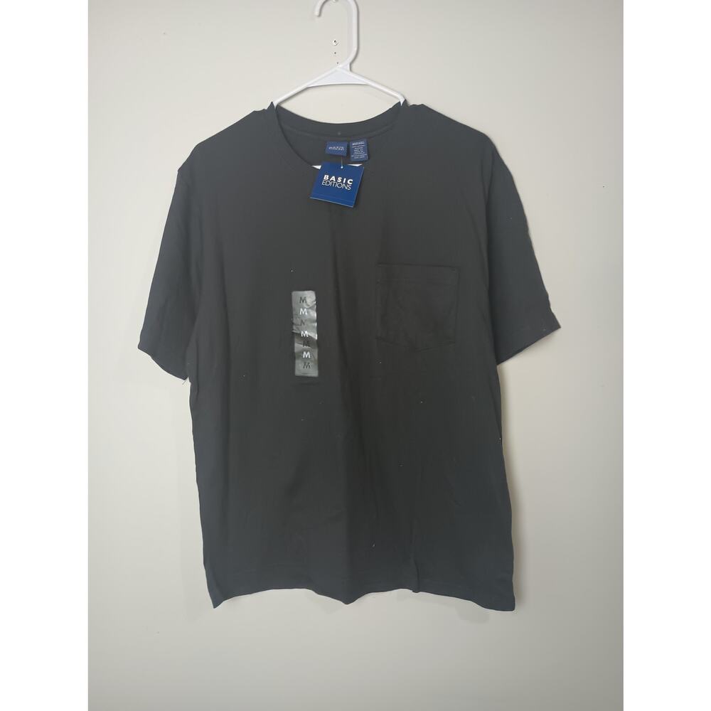 Vintage Basic Editions Black Pocket T-Shirt NWT Men's‎ Size Medium